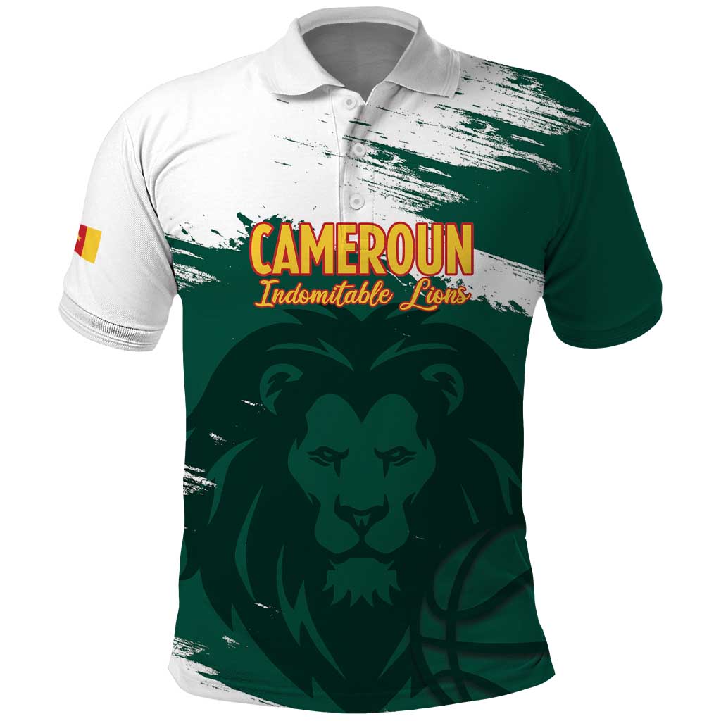 Cameroon Basketball Custom Polo Shirt Come On Indomitable Lions - Wonder Print Shop