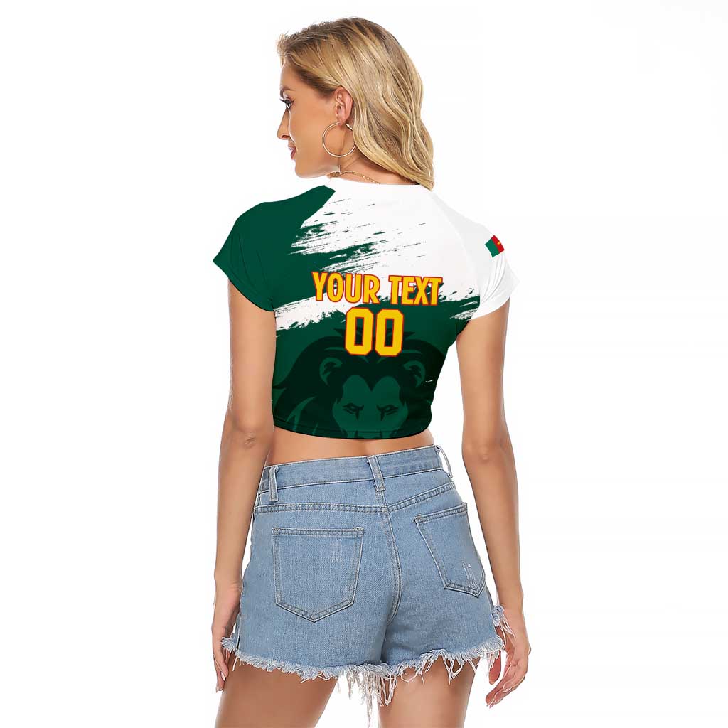 Cameroon Basketball Custom Raglan Cropped T Shirt Come On Indomitable Lions - Wonder Print Shop