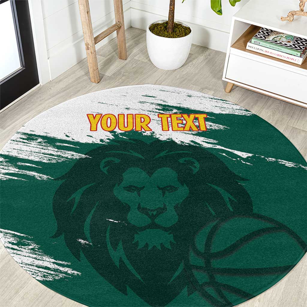 Cameroon Basketball Custom Round Carpet Come On Indomitable Lions - Wonder Print Shop