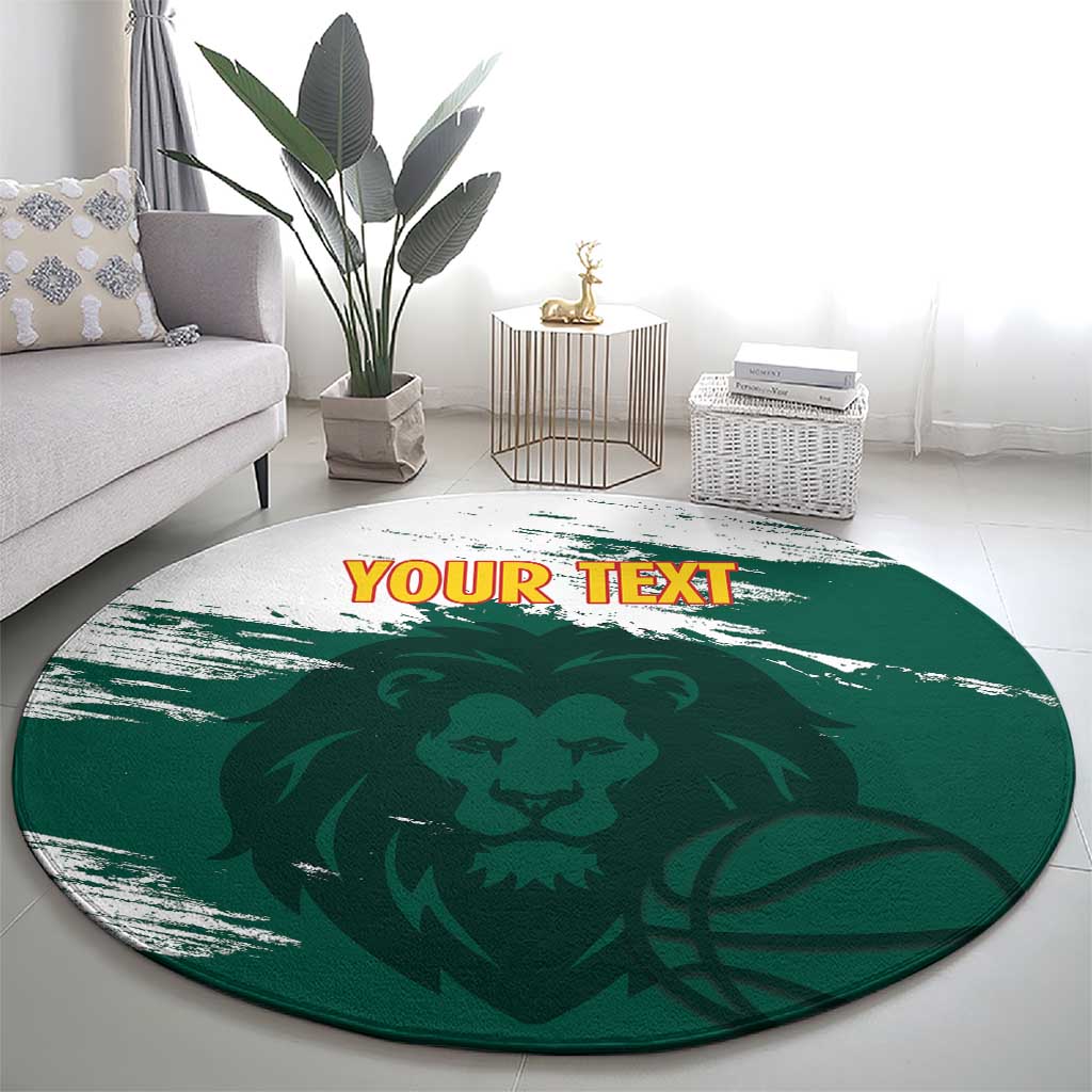 Cameroon Basketball Custom Round Carpet Come On Indomitable Lions - Wonder Print Shop