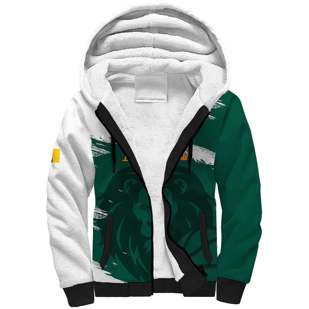 Cameroon Basketball Custom Sherpa Hoodie Come On Indomitable Lions - Wonder Print Shop