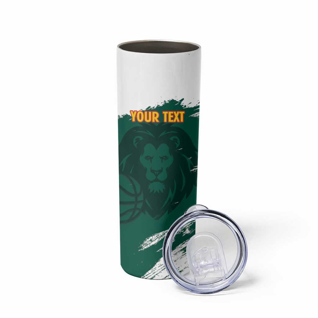 Cameroon Basketball Custom Skinny Tumbler Come On Indomitable Lions - Wonder Print Shop