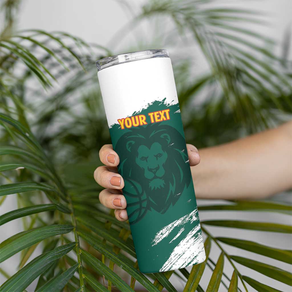 Cameroon Basketball Custom Skinny Tumbler Come On Indomitable Lions - Wonder Print Shop