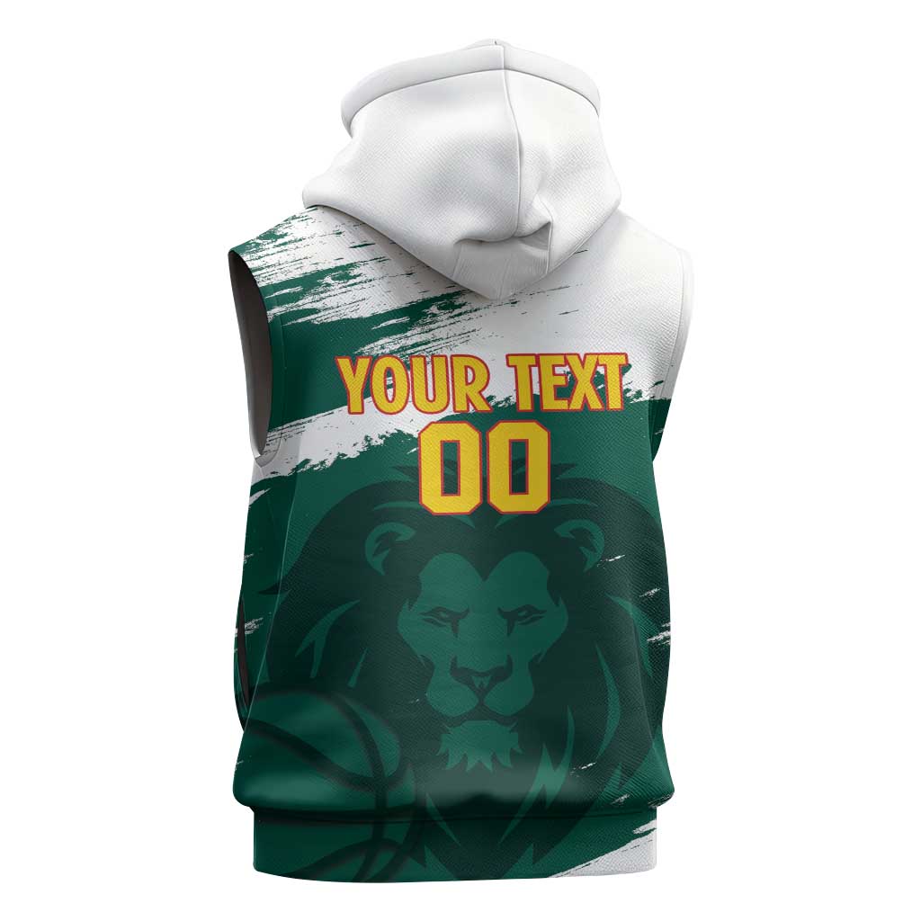 Cameroon Basketball Custom Sleeveless Hoodie Come On Indomitable Lions - Wonder Print Shop