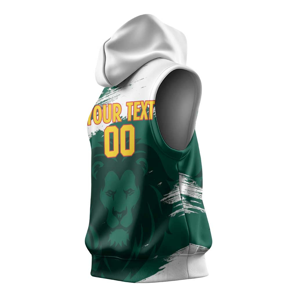 Cameroon Basketball Custom Sleeveless Hoodie Come On Indomitable Lions - Wonder Print Shop