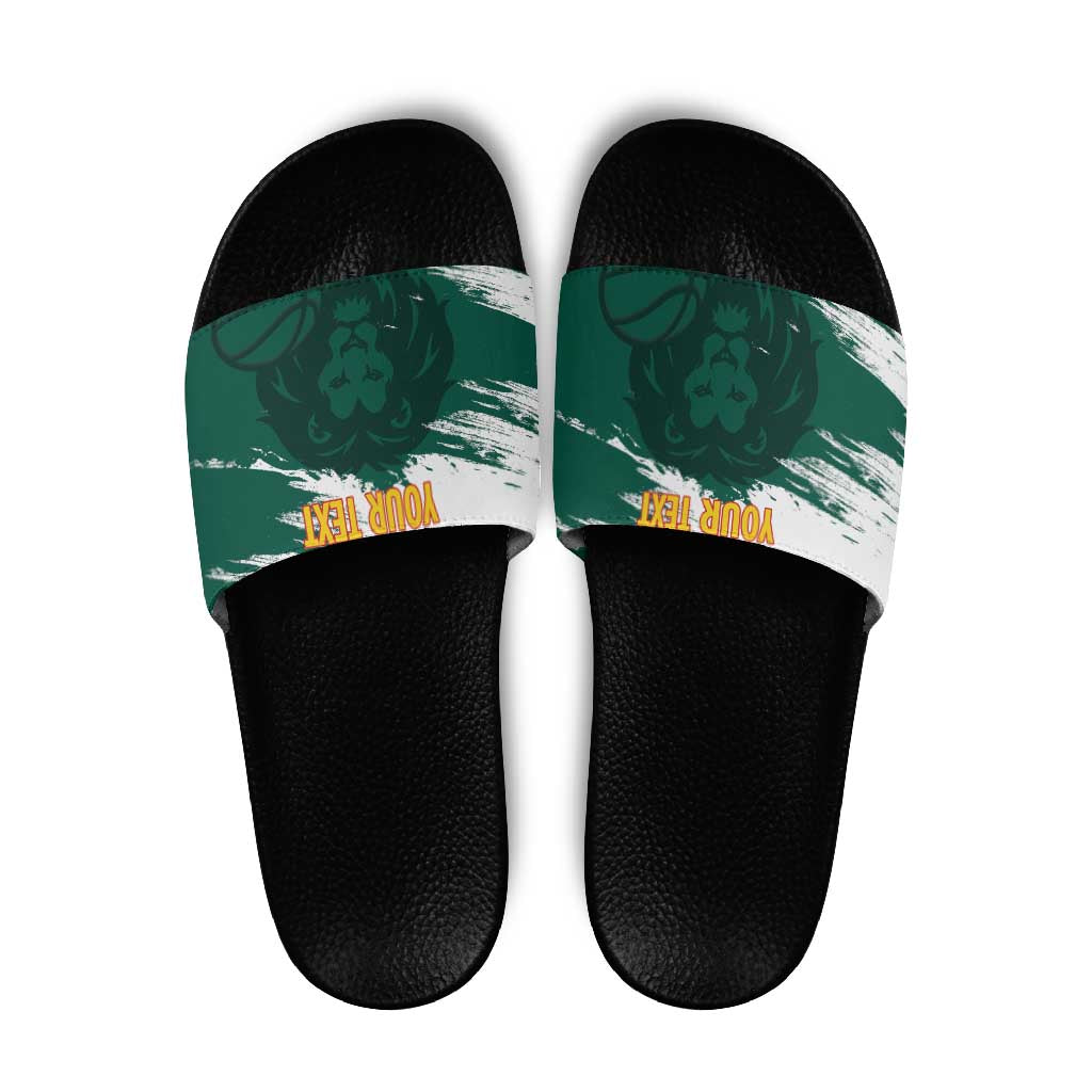 Cameroon Basketball Custom Slide Sandals Come On Indomitable Lions - Wonder Print Shop