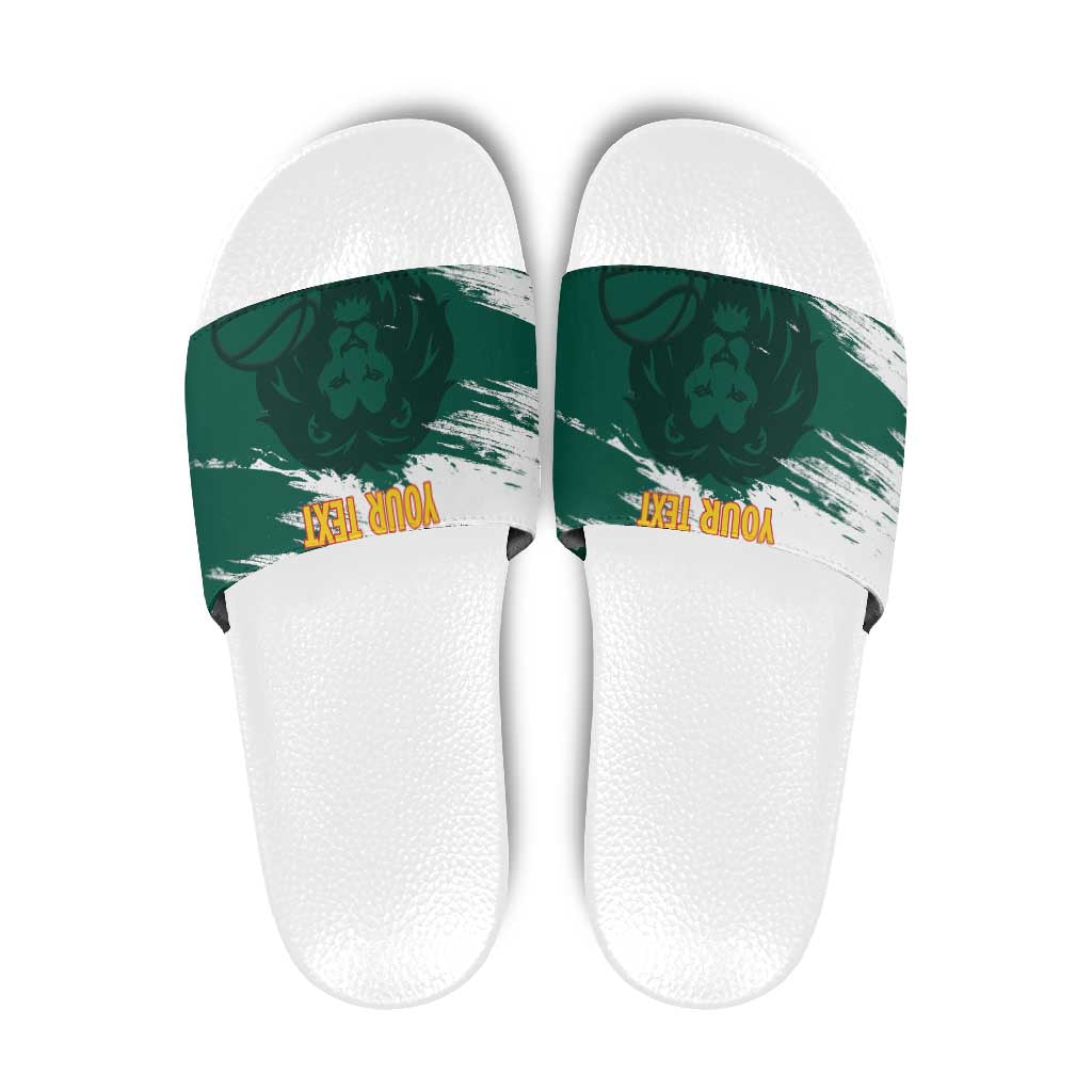 Cameroon Basketball Custom Slide Sandals Come On Indomitable Lions - Wonder Print Shop