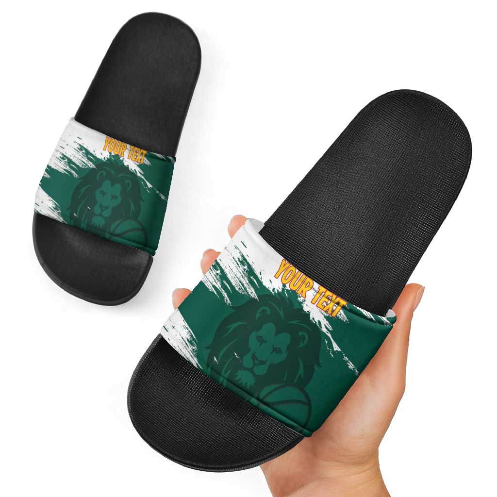 Cameroon Basketball Custom Slide Sandals Come On Indomitable Lions - Wonder Print Shop