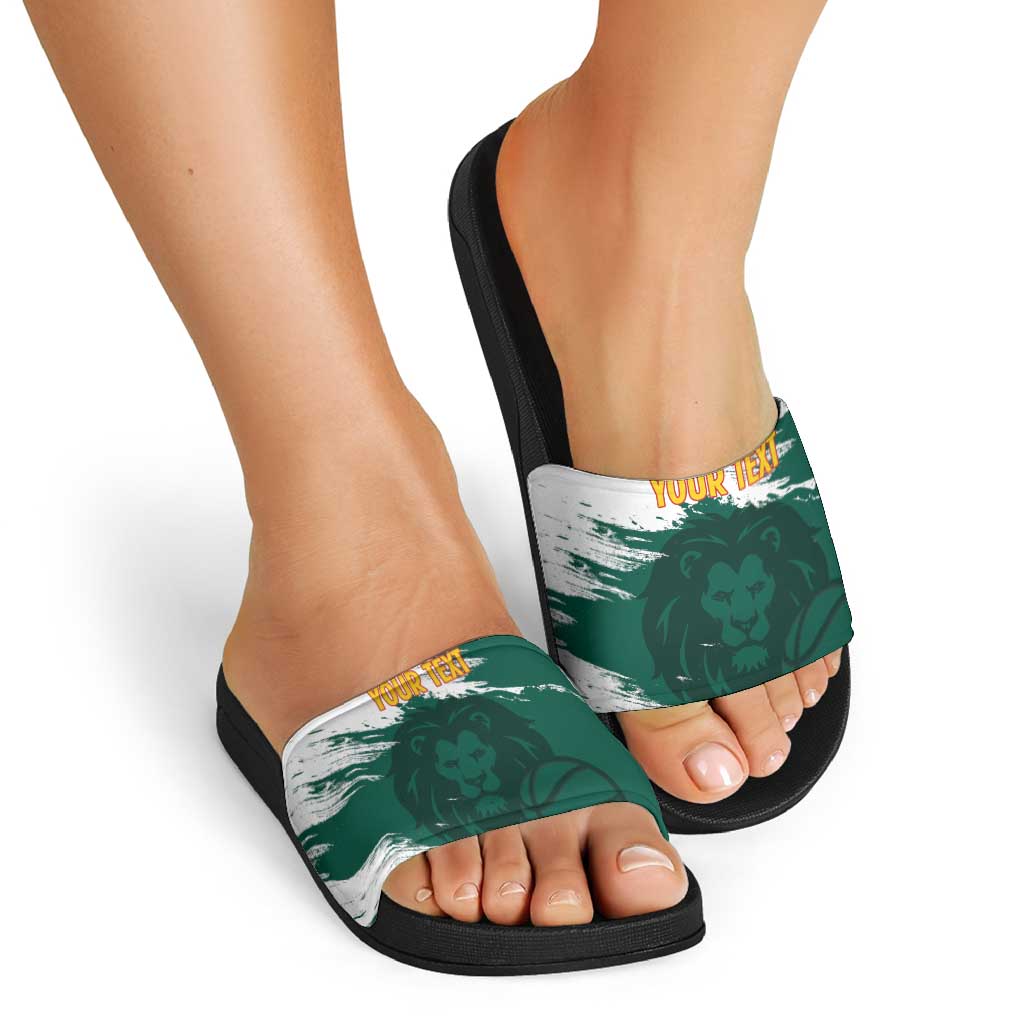 Cameroon Basketball Custom Slide Sandals Come On Indomitable Lions - Wonder Print Shop