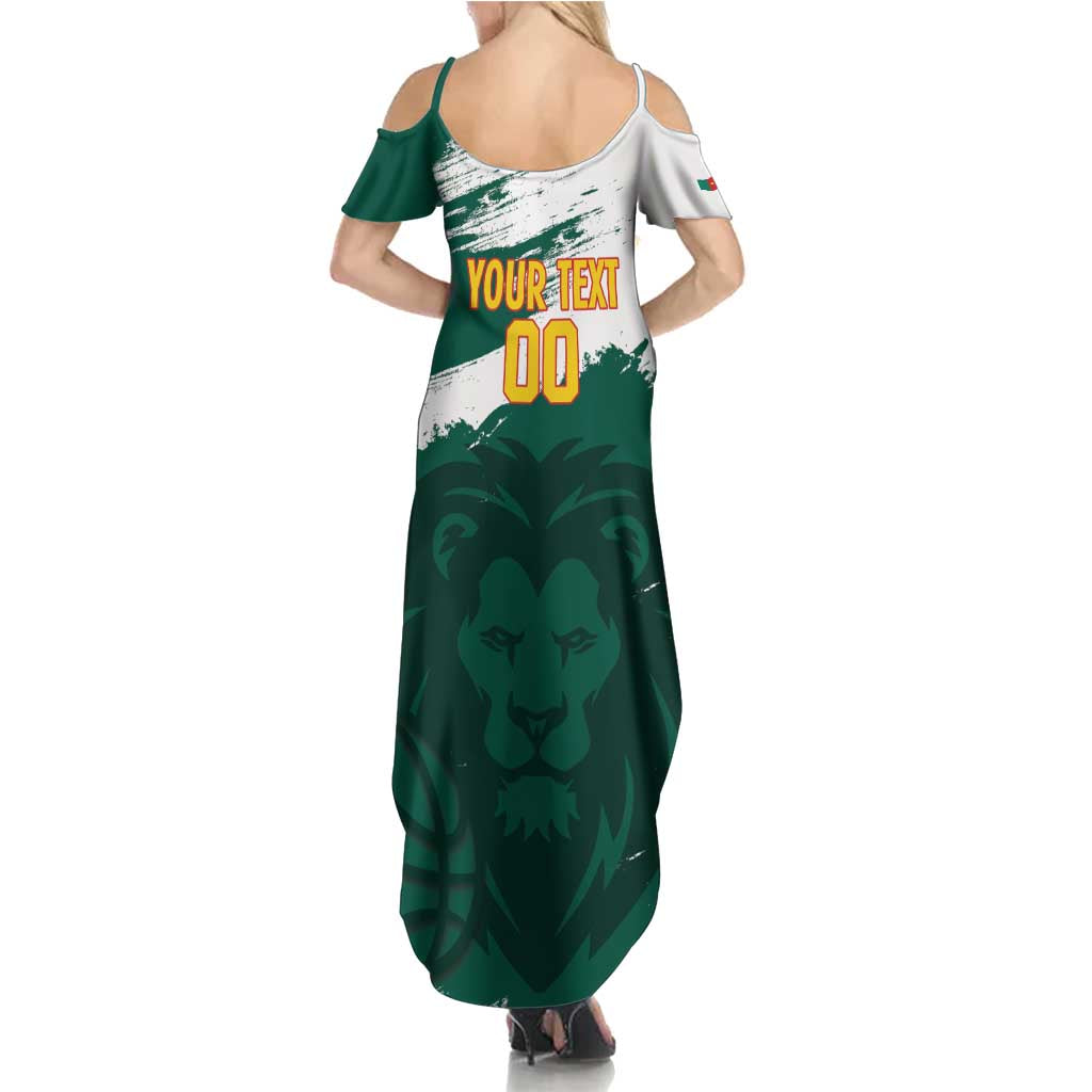 Cameroon Basketball Custom Summer Maxi Dress Come On Indomitable Lions - Wonder Print Shop