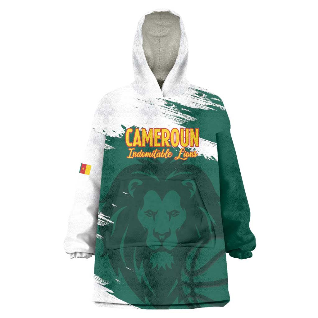 Cameroon Basketball Custom Wearable Blanket Hoodie Come On Indomitable Lions - Wonder Print Shop