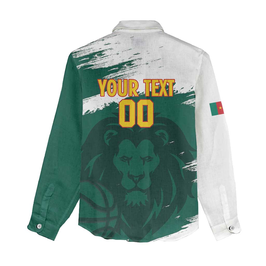 Cameroon Basketball Custom Women Casual Shirt Come On Indomitable Lions - Wonder Print Shop