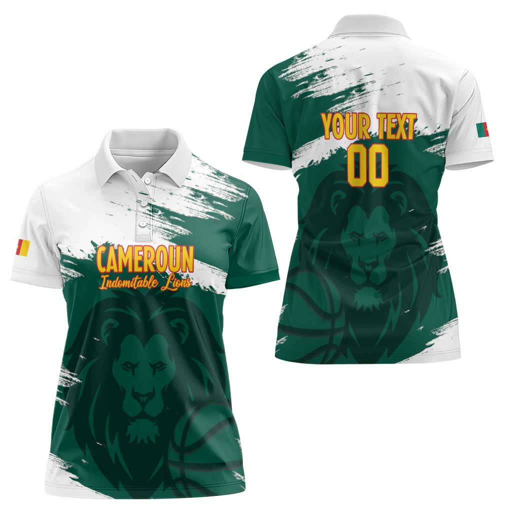 Cameroon Basketball Custom Women Polo Shirt Come On Indomitable Lions - Wonder Print Shop