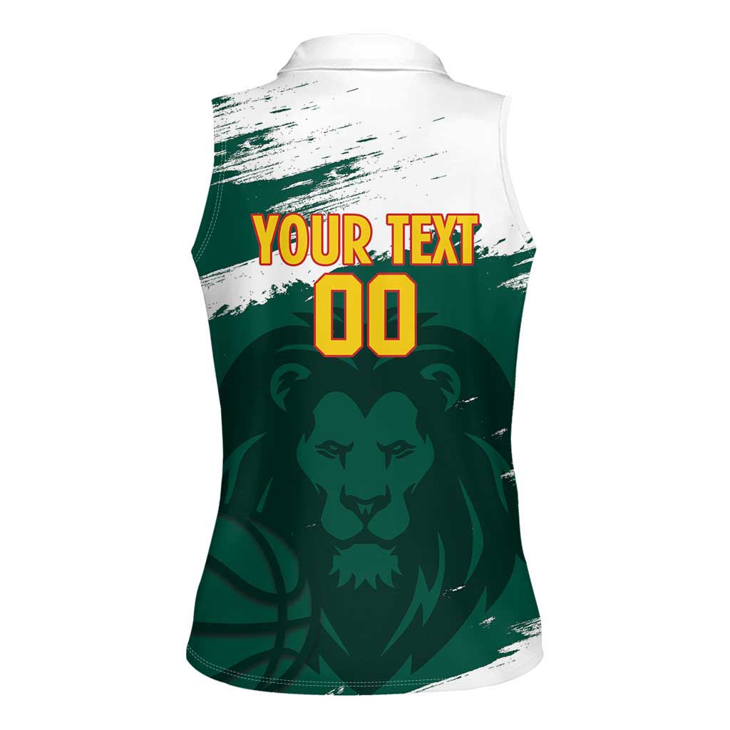 Cameroon Basketball Custom Women Sleeveless Polo Shirt Come On Indomitable Lions - Wonder Print Shop