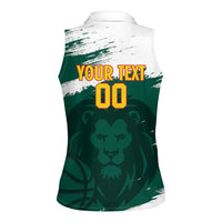 Cameroon Basketball Custom Women Sleeveless Polo Shirt Come On Indomitable Lions - Wonder Print Shop