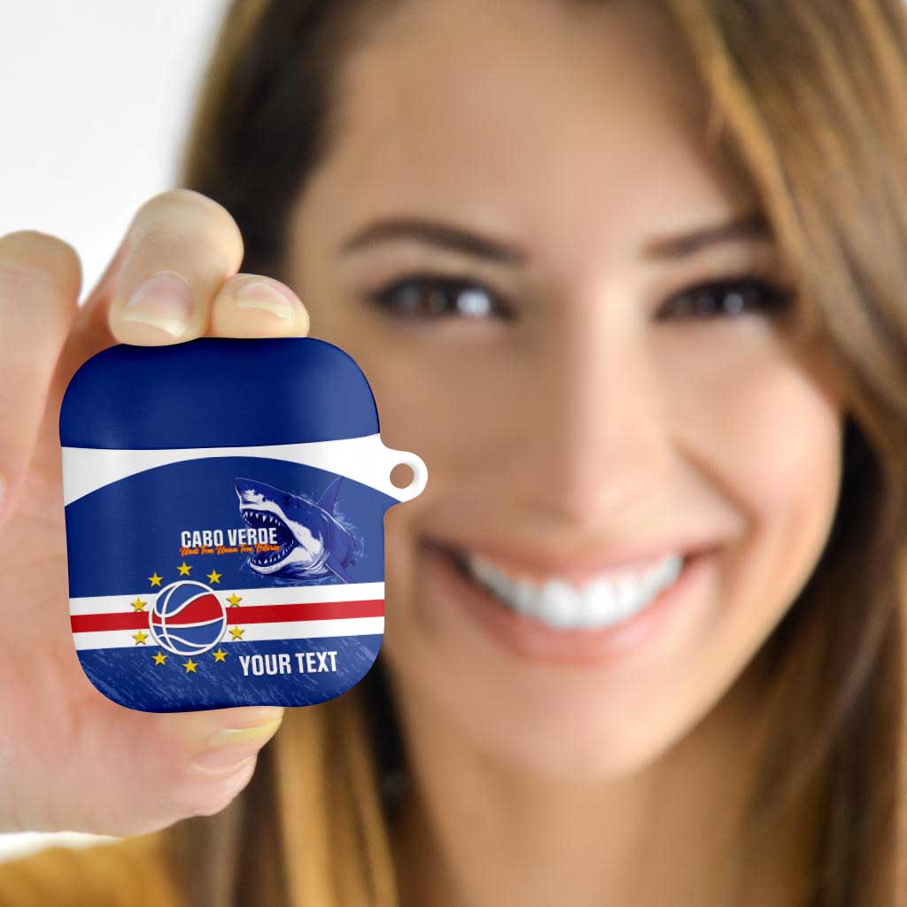 Cape Verde Basketball Custom AirPods Case Come On Blue Sharks - Wonder Print Shop
