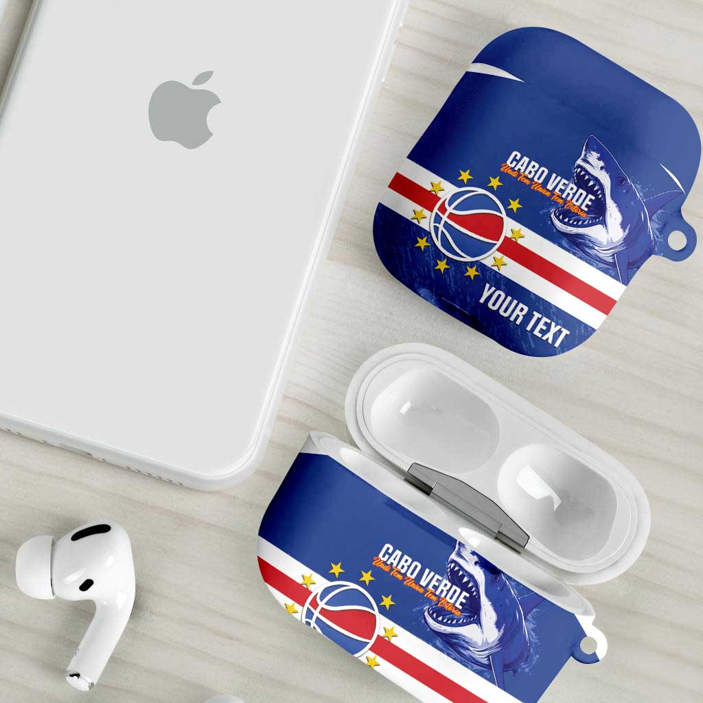 Cape Verde Basketball Custom AirPods Case Come On Blue Sharks - Wonder Print Shop