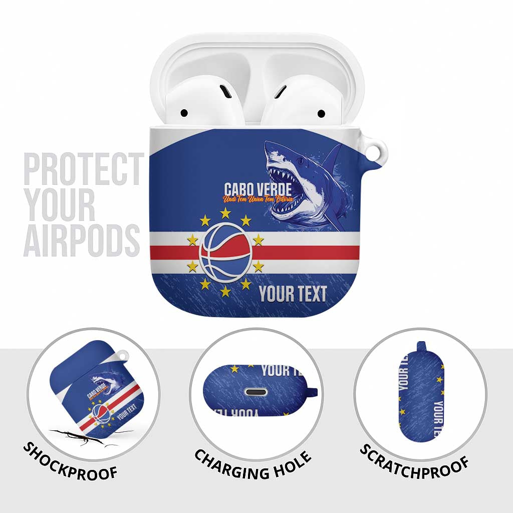 Cape Verde Basketball Custom AirPods Case Come On Blue Sharks - Wonder Print Shop
