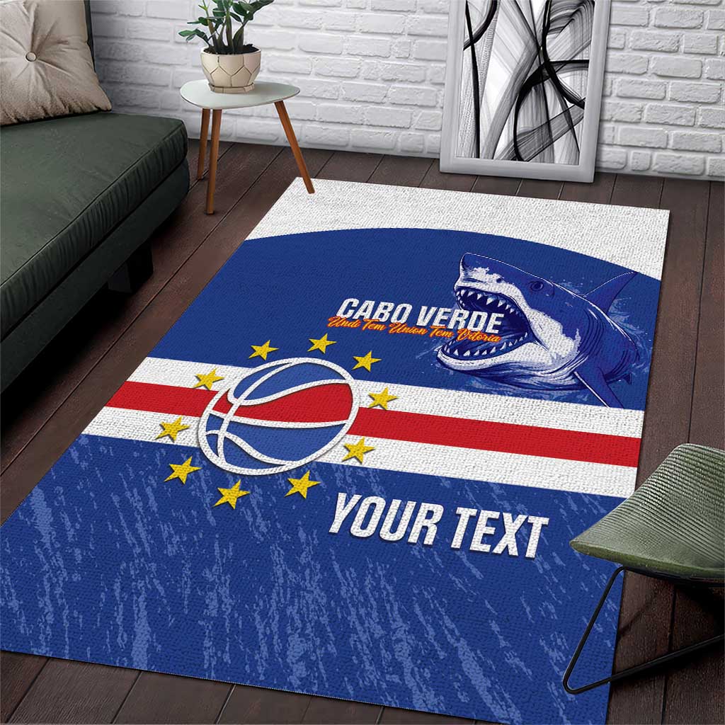 Cape Verde Basketball Custom Area Rug Come On Blue Sharks - Wonder Print Shop