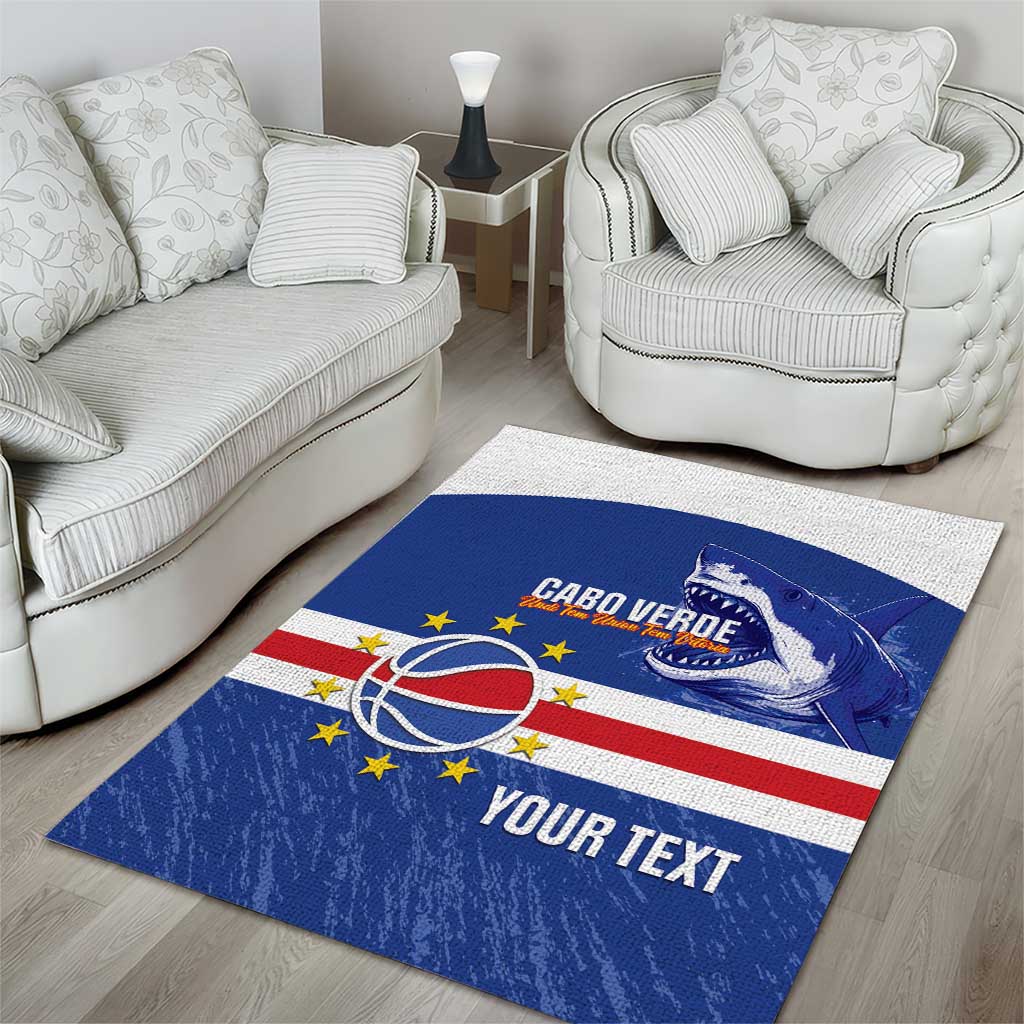 Cape Verde Basketball Custom Area Rug Come On Blue Sharks - Wonder Print Shop