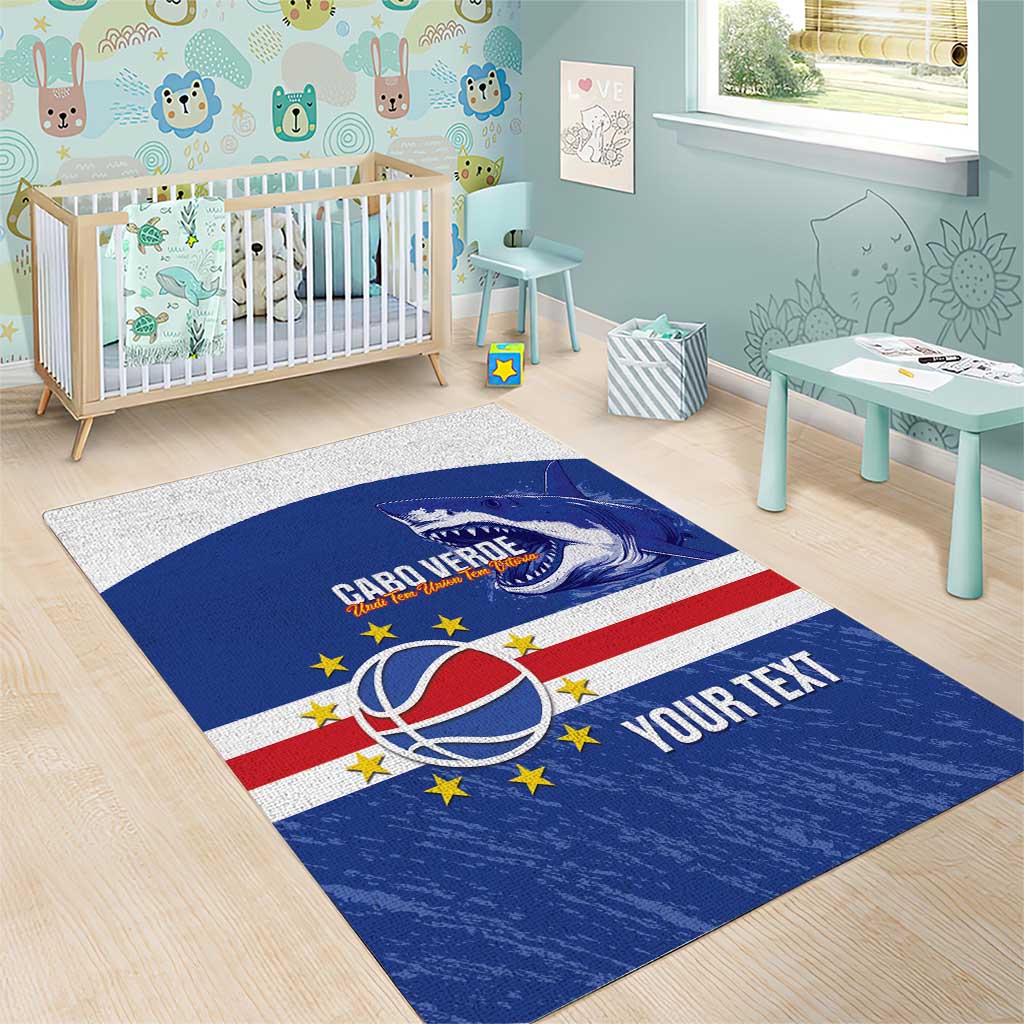 Cape Verde Basketball Custom Area Rug Come On Blue Sharks - Wonder Print Shop