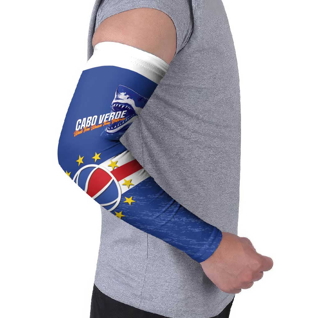 Cape Verde Basketball Custom Arm Sleeves Come On Blue Sharks - Wonder Print Shop