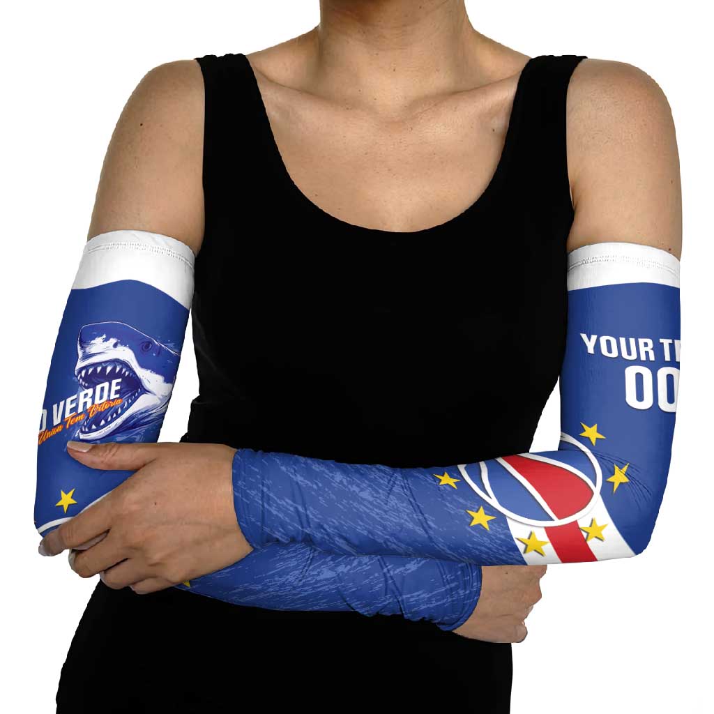 Cape Verde Basketball Custom Arm Sleeves Come On Blue Sharks - Wonder Print Shop