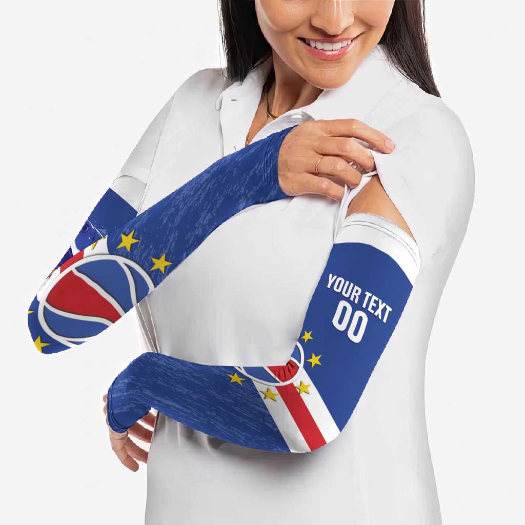 Cape Verde Basketball Custom Arm Sleeves Come On Blue Sharks - Wonder Print Shop