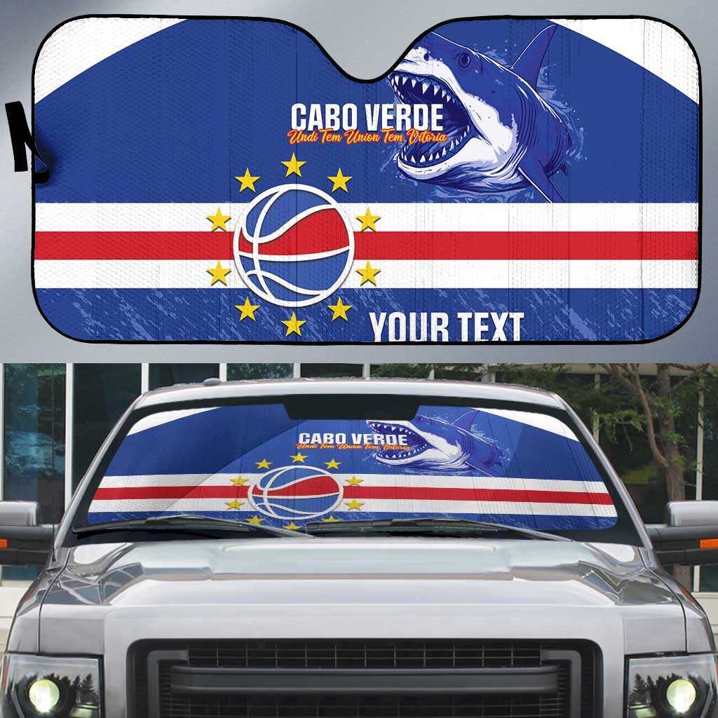Cape Verde Basketball Custom Auto Sun Shade Come On Blue Sharks - Wonder Print Shop