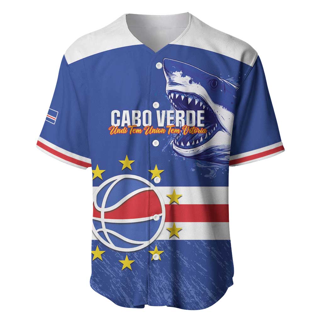 Cape Verde Basketball Custom Baseball Jersey Come On Blue Sharks - Wonder Print Shop