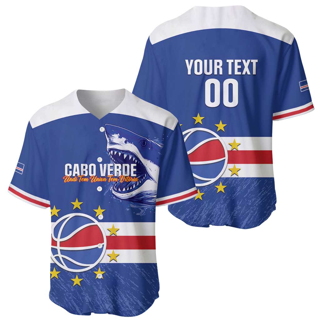 Cape Verde Basketball Custom Baseball Jersey Come On Blue Sharks - Wonder Print Shop
