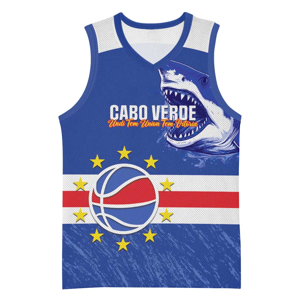 Cape Verde Basketball Custom Basketball Jersey Come On Blue Sharks - Wonder Print Shop
