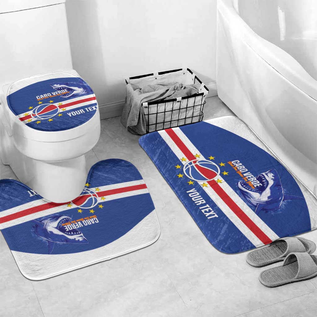 Cape Verde Basketball Custom Bathroom Set Come On Blue Sharks - Wonder Print Shop