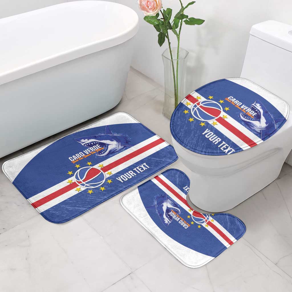 Cape Verde Basketball Custom Bathroom Set Come On Blue Sharks - Wonder Print Shop