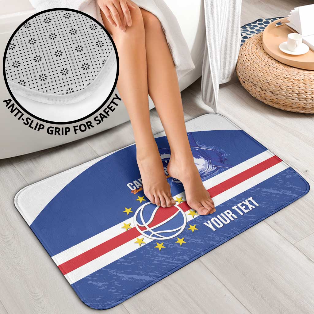 Cape Verde Basketball Custom Bathroom Set Come On Blue Sharks - Wonder Print Shop