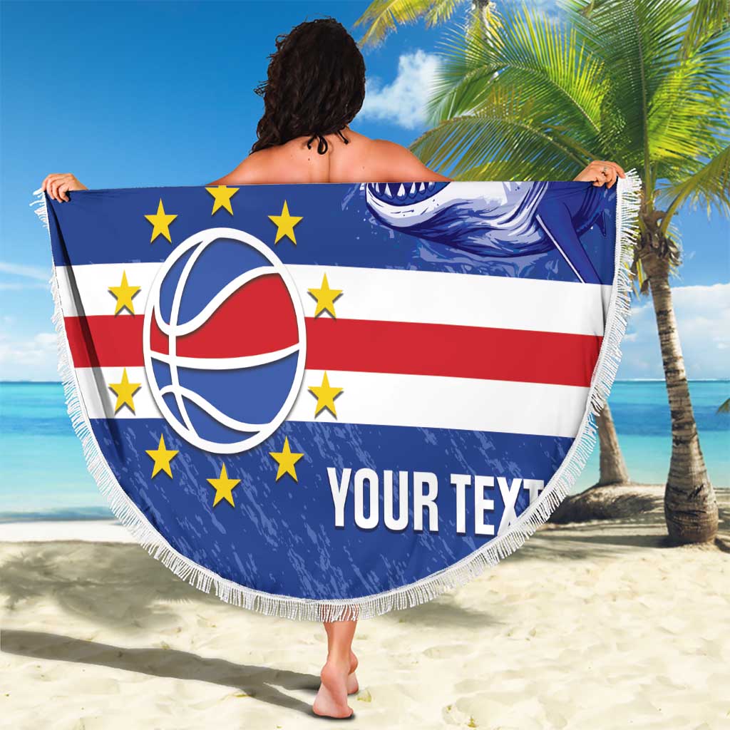 Cape Verde Basketball Custom Beach Blanket Come On Blue Sharks - Wonder Print Shop