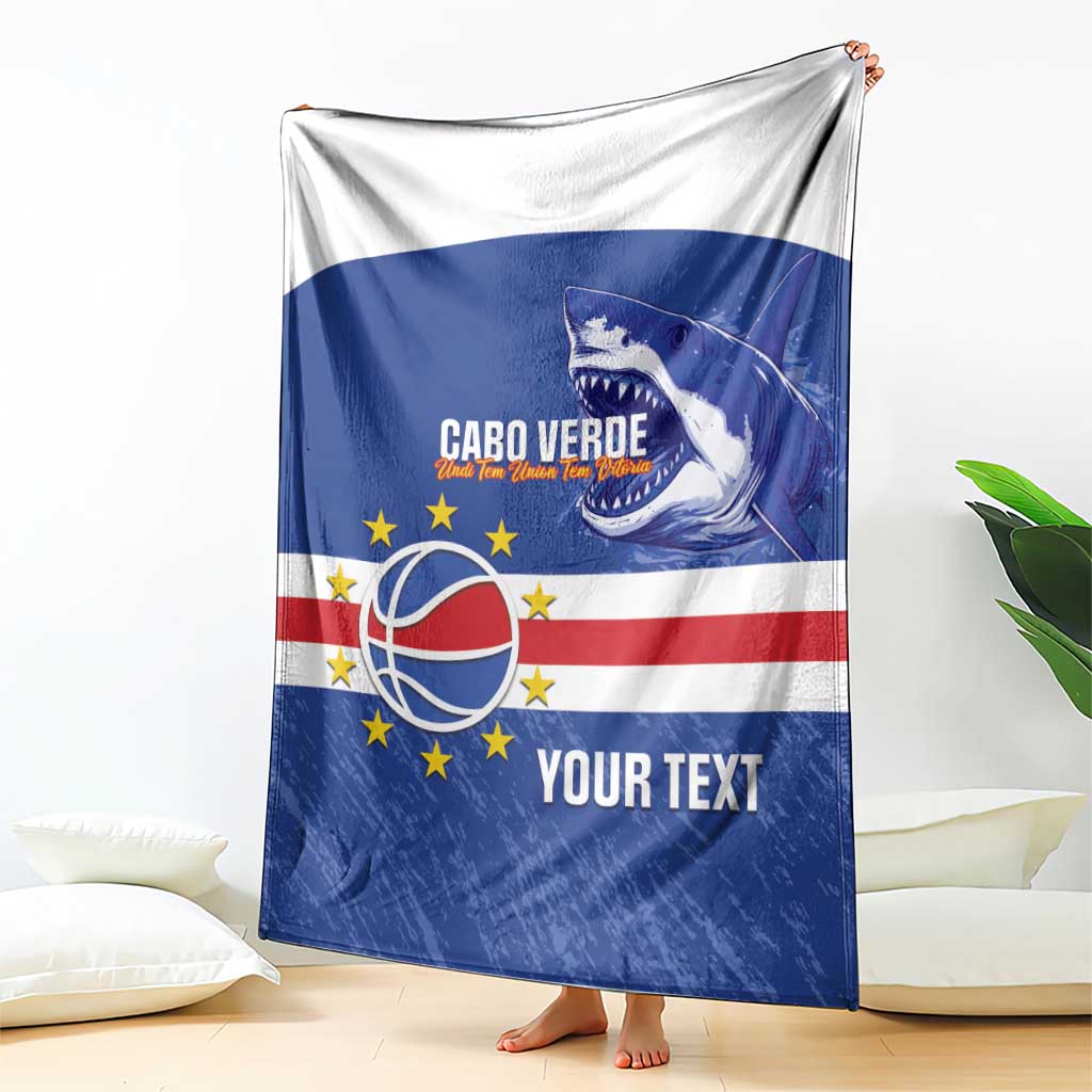 Cape Verde Basketball Custom Blanket Come On Blue Sharks - Wonder Print Shop