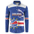 Cape Verde Basketball Custom Button Sweatshirt Come On Blue Sharks - Wonder Print Shop