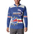 Cape Verde Basketball Custom Button Sweatshirt Come On Blue Sharks - Wonder Print Shop