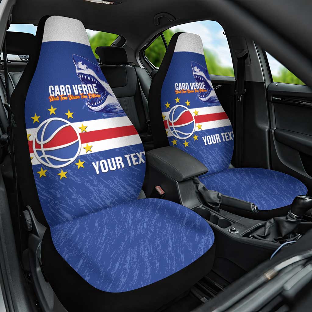 Cape Verde Basketball Custom Car Seat Cover Come On Blue Sharks - Wonder Print Shop