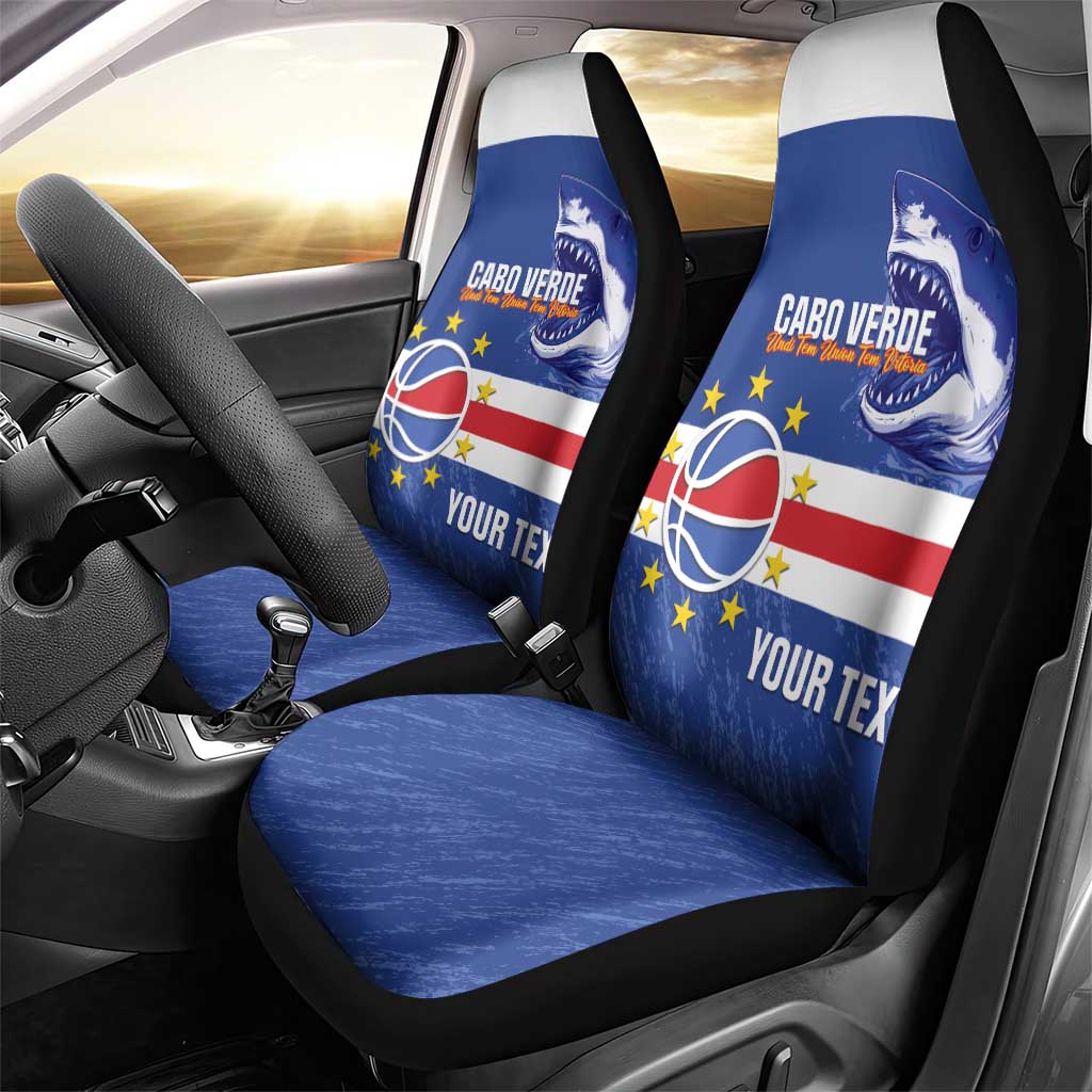 Cape Verde Basketball Custom Car Seat Cover Come On Blue Sharks - Wonder Print Shop