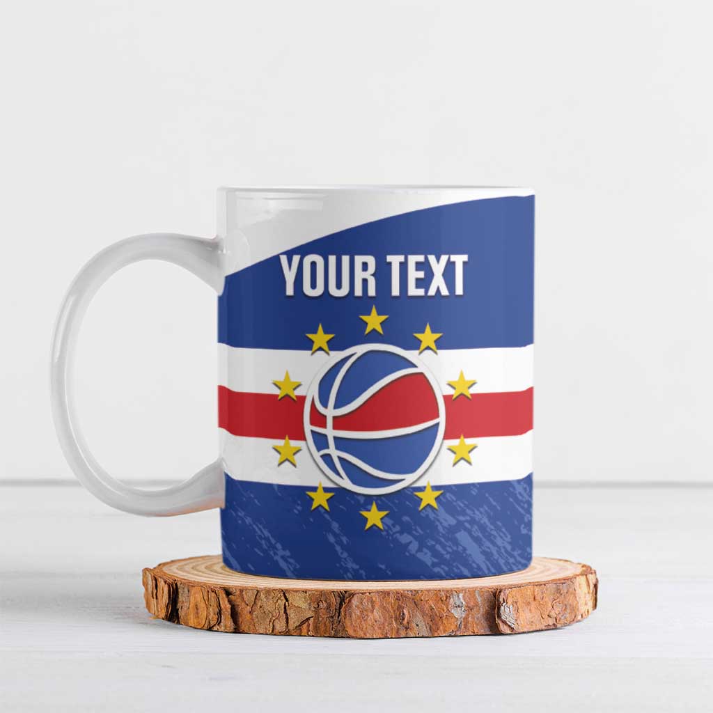 Cape Verde Basketball Custom Ceramic Mug Come On Blue Sharks - Wonder Print Shop