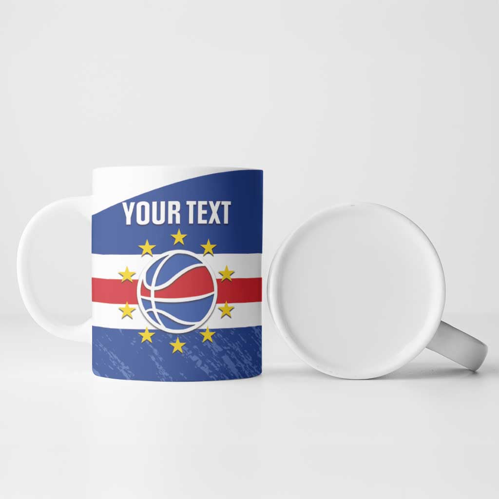 Cape Verde Basketball Custom Ceramic Mug Come On Blue Sharks - Wonder Print Shop