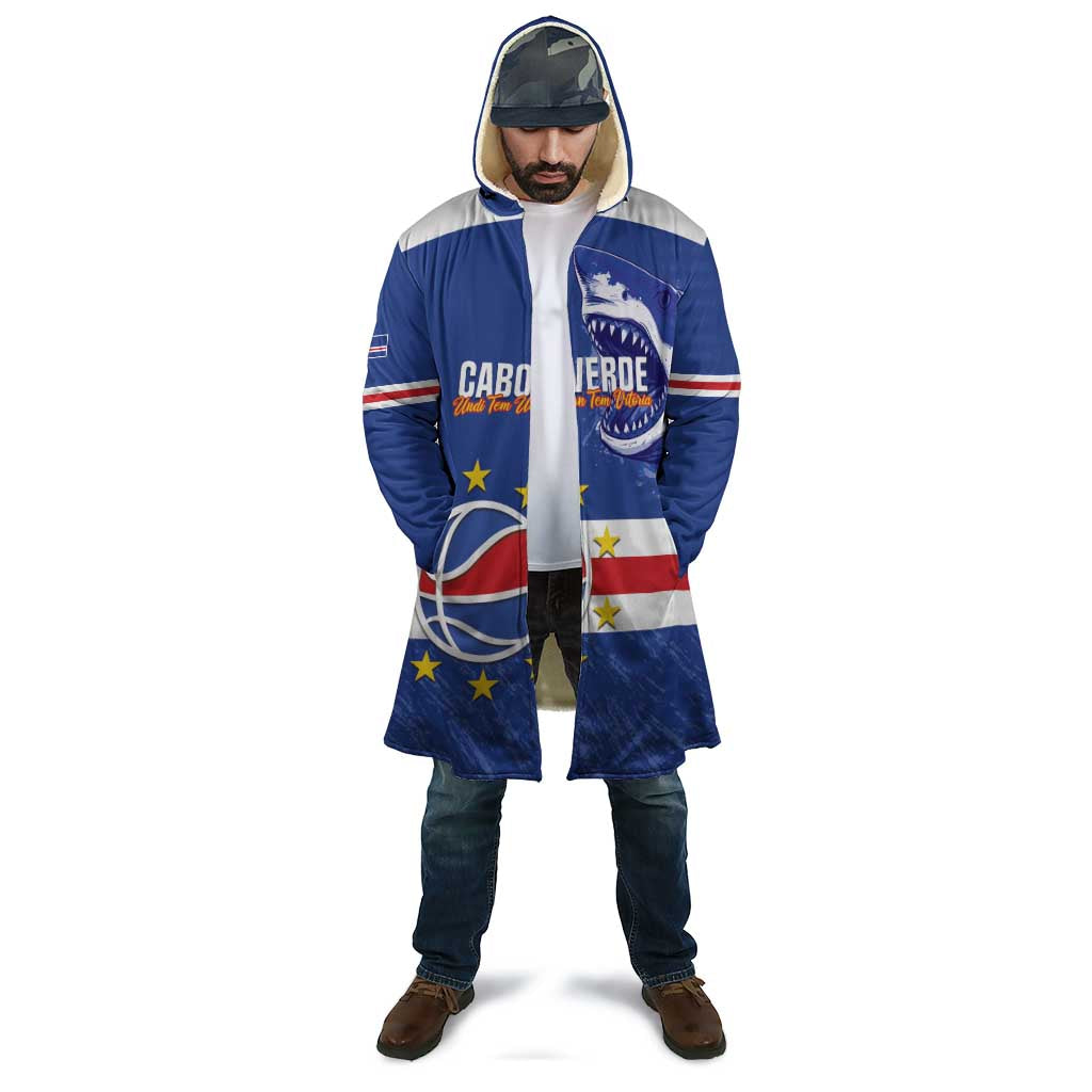 Cape Verde Basketball Custom Cloak Come On Blue Sharks - Wonder Print Shop