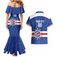 Cape Verde Basketball Custom Couples Matching Mermaid Dress and Hawaiian Shirt Come On Blue Sharks - Wonder Print Shop