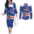 Cape Verde Basketball Custom Couples Matching Off The Shoulder Long Sleeve Dress and Long Sleeve Button Shirt Come On Blue Sharks - Wonder Print Shop