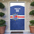 Cape Verde Basketball Custom Door Cover Come On Blue Sharks - Wonder Print Shop