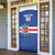 Cape Verde Basketball Custom Door Cover Come On Blue Sharks - Wonder Print Shop