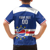 Cape Verde Basketball Custom Family Matching Puletasi and Hawaiian Shirt Come On Blue Sharks - Wonder Print Shop
