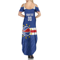 Cape Verde Basketball Custom Family Matching Summer Maxi Dress and Hawaiian Shirt Come On Blue Sharks - Wonder Print Shop